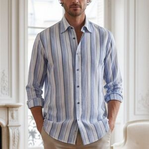 Robert Talbott Carmel 100% Linen Long Sleeve Button Down
